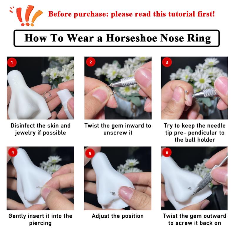 Internally Threaded Gems Nose Ring
