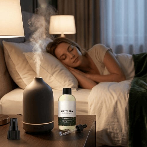 🏨 Premium White Tea Fragrance Oil Refill – Long-Lasting Clean Scent for Room & Office 🌿