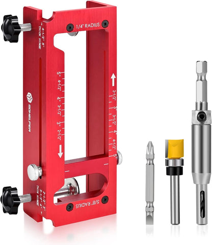 Door Hinge Cut Out Tool for Door & Cabinet Hinges, Fits 2.5\" to 5\" Hinges with 1/4\" & 5/8\" Radius & Square Corner Tools