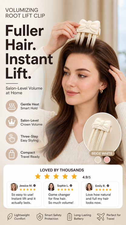 ⏰Wireless Heated Volumizing Root Lift Clip - Salon Crown Volume Styling Tool for Fine Flat Hair
