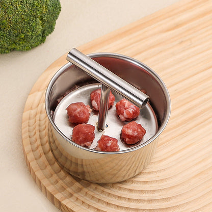 🍝 Perfectly Even Meatballs in Seconds – Stainless Steel 6/12-Portion Mould