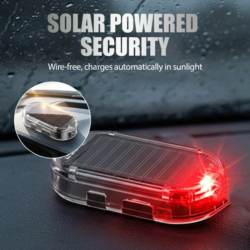 🚗 Solar Car Anti-Theft Light – solar + USB charged, auto-flashes at night. Realistic LED mimics active alarm – deters thieves without wiring. Heat-resistant, stick & go! 🛡️💡