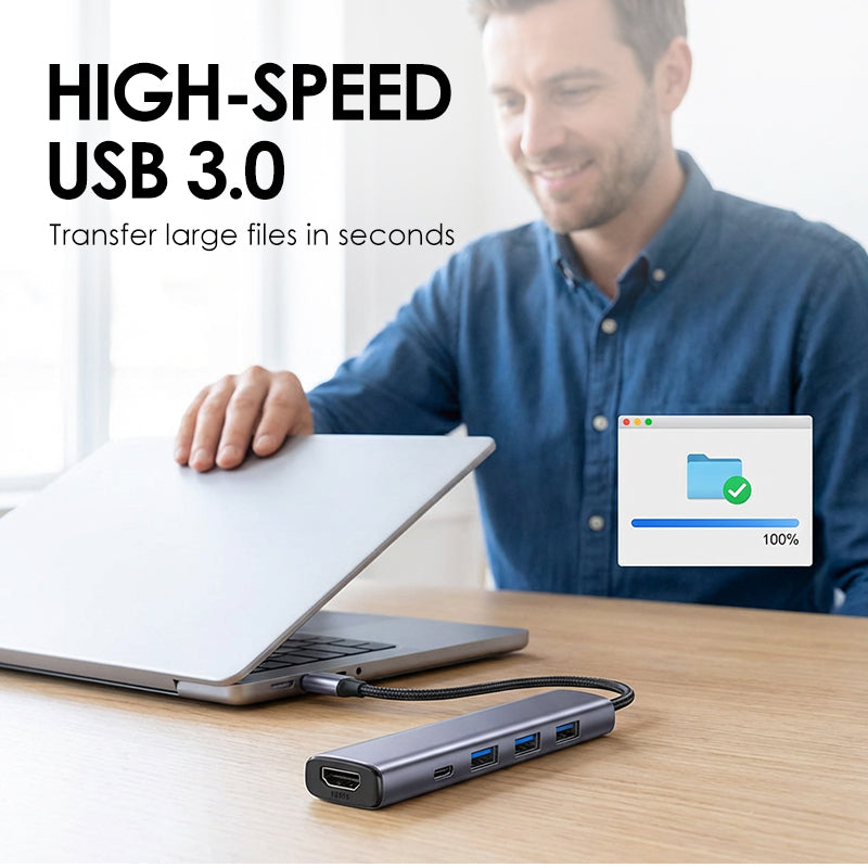⏳Limited-time 50% off⏰Portable 5-in-1 USB-C Hub with 4K HDMI Output📱➡️📺
