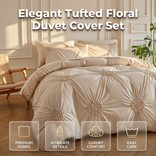🛏️ Hotel-Look Bedding Deal – Soft-Touch Pinch Pleat Duvet Cover