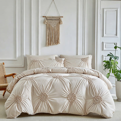 🛏️ Hotel-Look Bedding Deal – Soft-Touch Pinch Pleat Duvet Cover