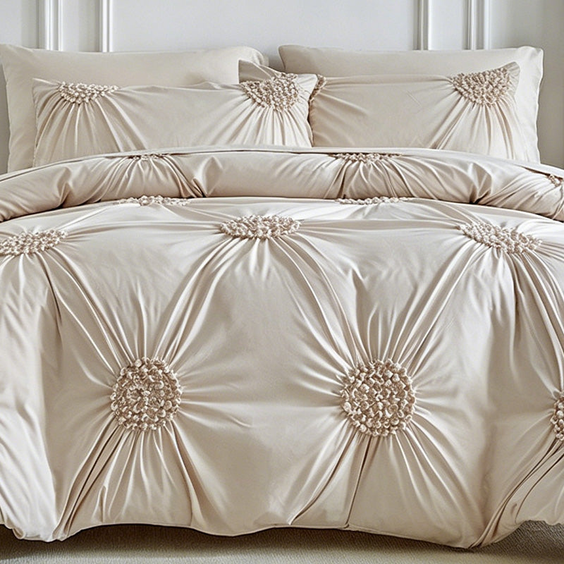 🛏️ Hotel-Look Bedding Deal – Soft-Touch Pinch Pleat Duvet Cover