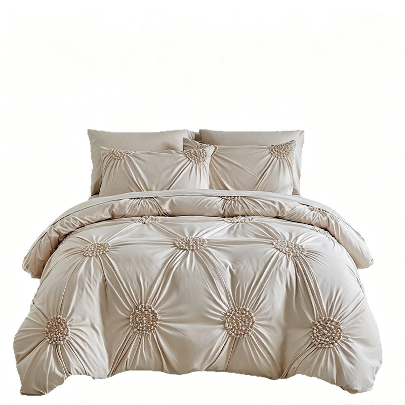🛏️ Hotel-Look Bedding Deal – Soft-Touch Pinch Pleat Duvet Cover
