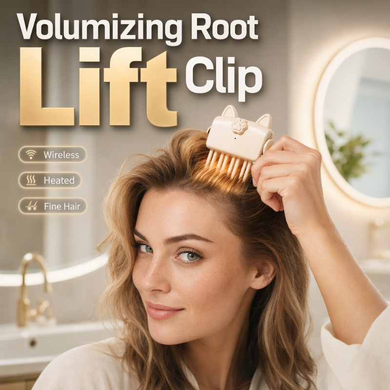 ⏰Wireless Heated Volumizing Root Lift Clip - Salon Crown Volume Styling Tool for Fine Flat Hair