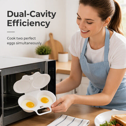 🥳2026 HOT SALE🥳💞50K+ SOLD! 🥗🎁 50% OFF! Microwave Egg Poacher——Dual‑cavity, non‑stick & easy clean. Healthier than frying – stock up & save! 🏠✅✨