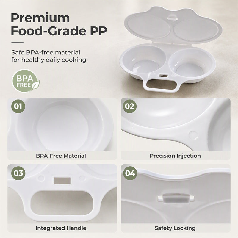 🍳 Microwave Egg Poacher-Dual-Cavity