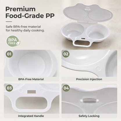 🍳 Microwave Egg Poacher-Dual-Cavity