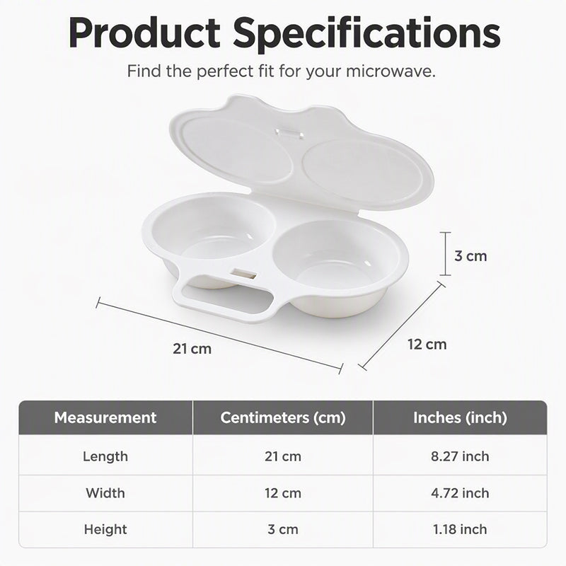 🥳2026 HOT SALE🥳💞50K+ SOLD! 🥗🎁 50% OFF! Microwave Egg Poacher——Dual‑cavity, non‑stick & easy clean. Healthier than frying – stock up & save! 🏠✅✨