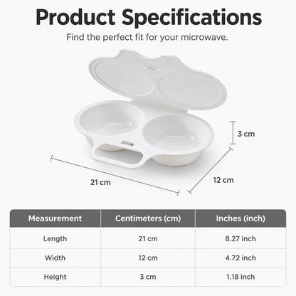 🥳2026 HOT SALE🥳💞50K+ SOLD! 🥗🎁 50% OFF! Microwave Egg Poacher——Dual‑cavity, non‑stick & easy clean. Healthier than frying – stock up & save! 🏠✅✨