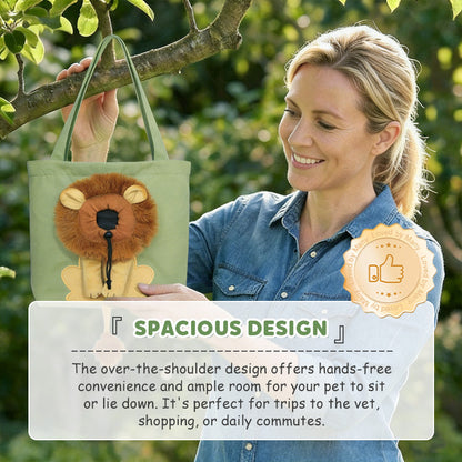 🥳 Hot Seller 🥳💞 Over 10,000 sold! Pet carrier! Features a head opening and lion-mane pattern, made from durable canvas. Travel in style—hurry and grab yours now! ✅