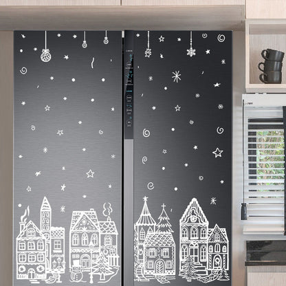 🎄 Christmas Village Window Sticker Set