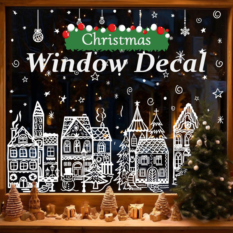 🎄 Christmas Village Window Sticker Set