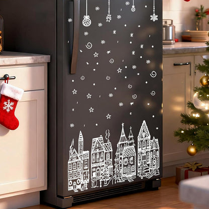 🎄 Christmas Village Window Sticker Set