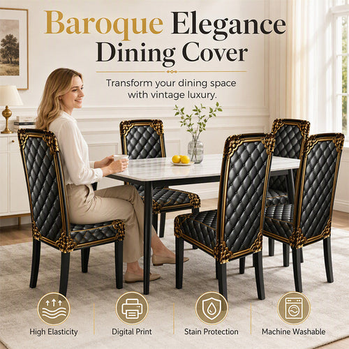 🪑 LIMITED‑TIME 50% OFF! ✨ Washable Stretch Chair Cover – Baroque Gilded Print, High‑Density Elastic Fabric ✨