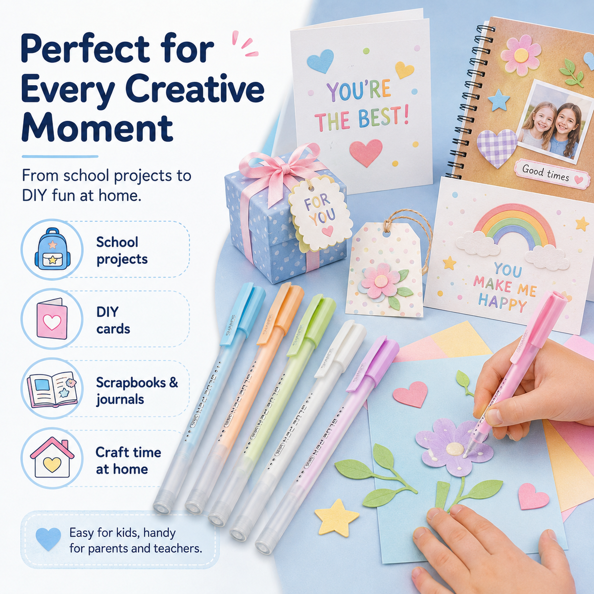 🎨 Quick Dry Precision Dot Glue Pen Set – Fine Tip Craft Adhesive Pens for Paper & DIY Cards 🖊️