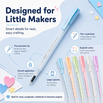 🎨 Quick Dry Precision Dot Glue Pen Set – Fine Tip Craft Adhesive Pens for Paper & DIY Cards 🖊️