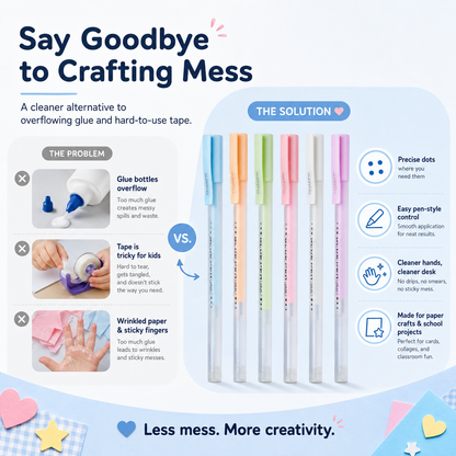 🎨 Quick Dry Precision Dot Glue Pen Set – Fine Tip Craft Adhesive Pens for Paper & DIY Cards 🖊️