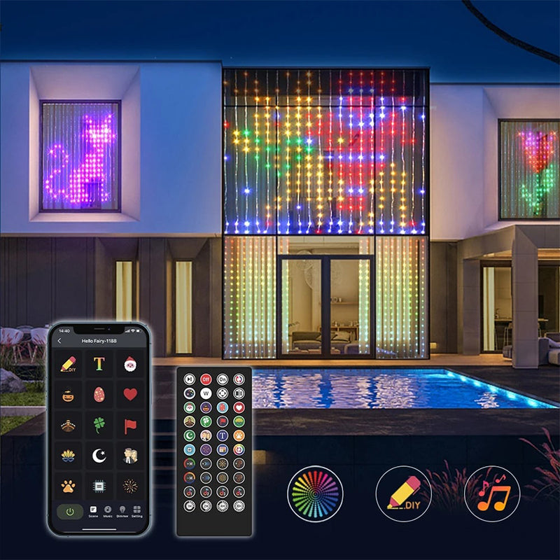 Waterproof LED Curtain String Lights