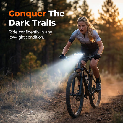 ⏳Time-Limited Special⏰ Ultra-Bright Bike Light – Dual Beam, 30 LEDs & Real-Time Display – Up to 20H Runtime, Type-C & Remote 🛡️