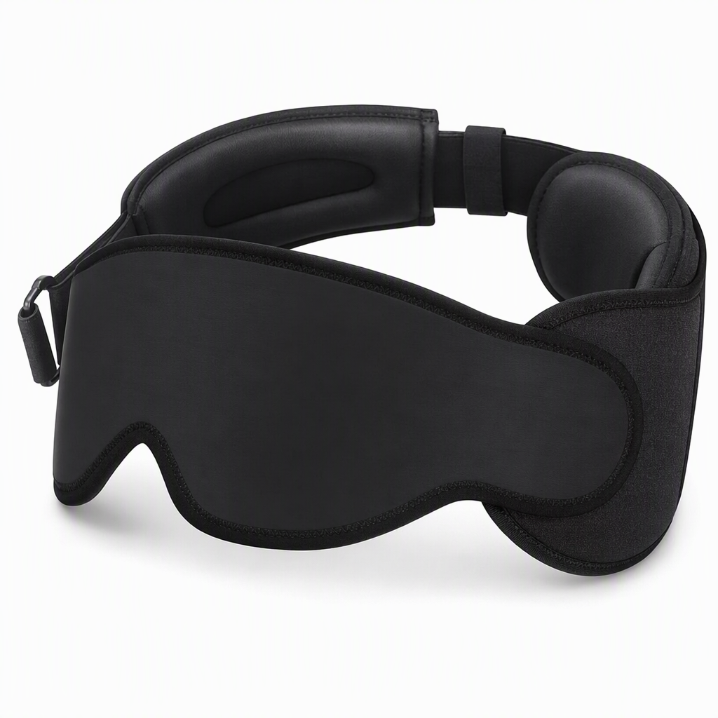 Integrated Memory Foam Travel Pillow and 3D Blackout Sleep Eye Mask Set for Travel Neck Support