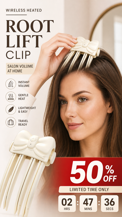 ⏰Wireless Heated Volumizing Root Lift Clip - Salon Crown Volume Styling Tool for Fine Flat Hair