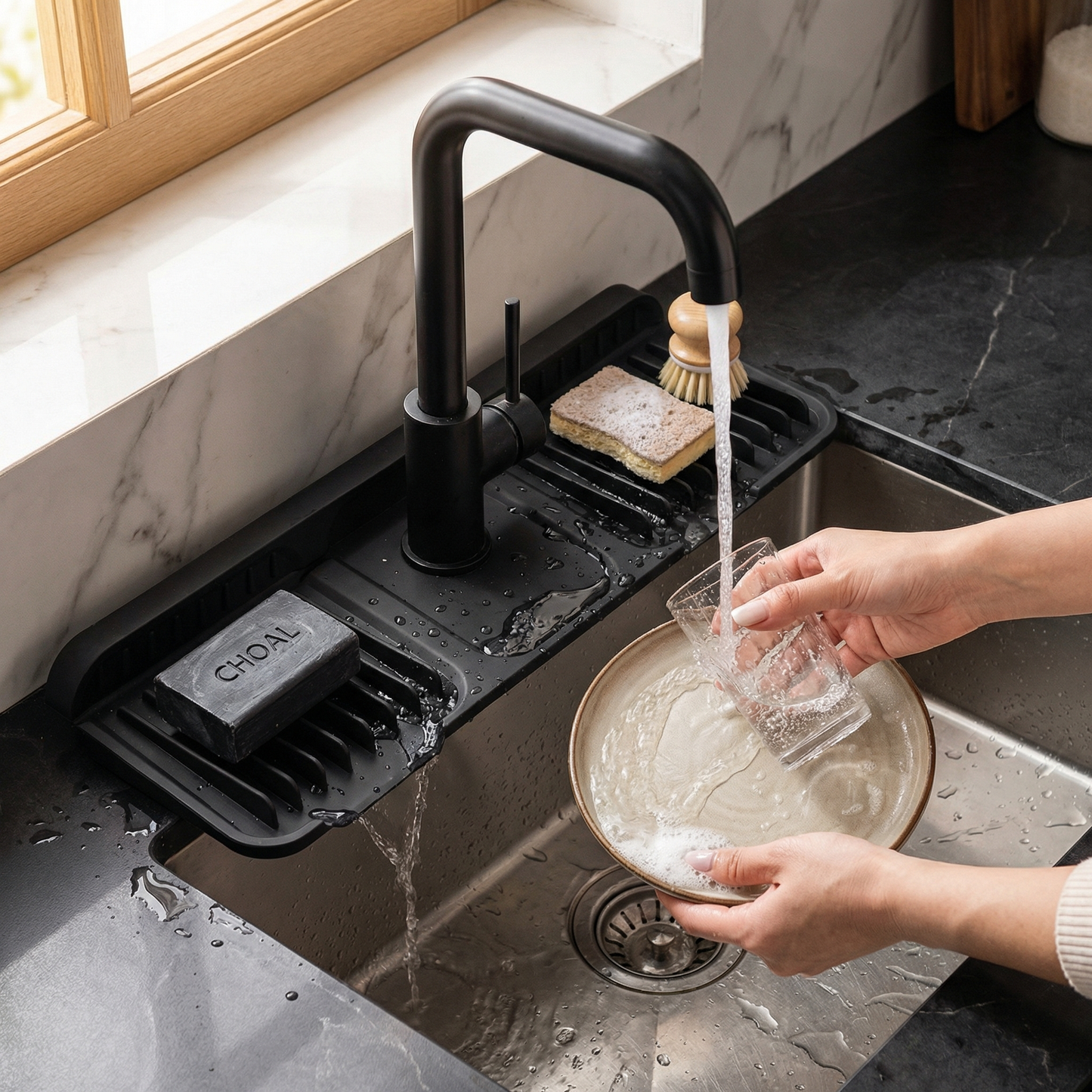Silicone Faucet Splash Guard – Drip Mat for Sink & Basin